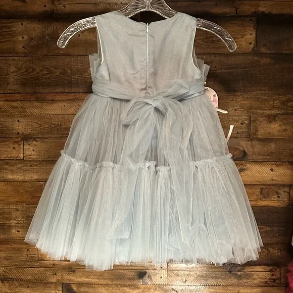 Pink Girls Couture Tulle Dress with Headband - Picture 2 of 4